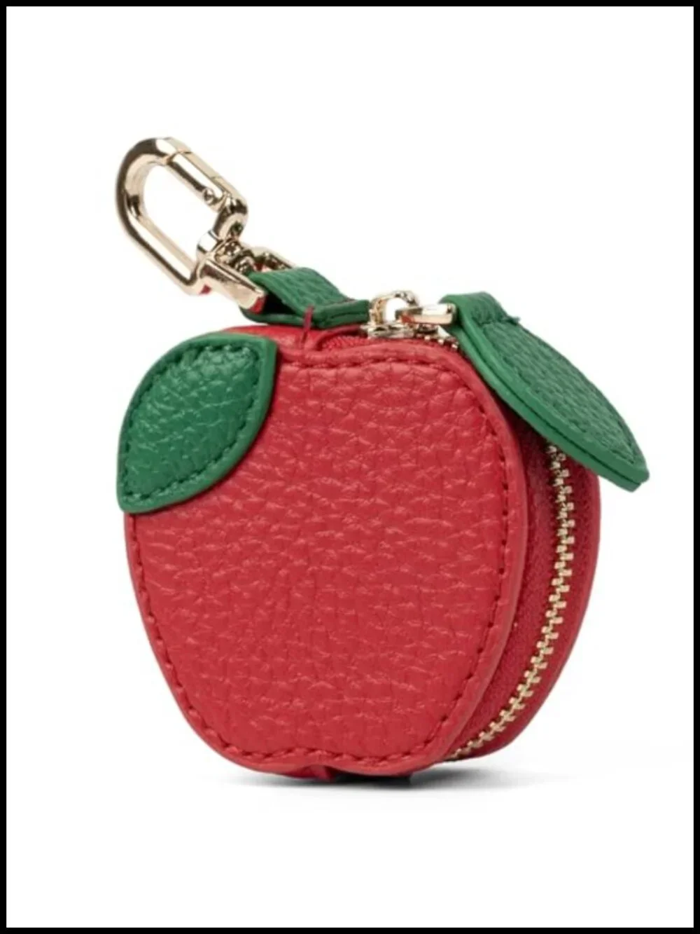 Cute Fruit Leather Coin Purse Keychain Bag Charm with Metal Hook for Handbag
